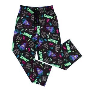 Jaws Mens All-Over Print Lounge Pants / Black/Charcoal